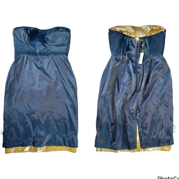 J. Crew Collection Gold Metallic Bodice Jacquard Leaf Cocktail MIDI Dress 10 NWT - Picture 9 of 14